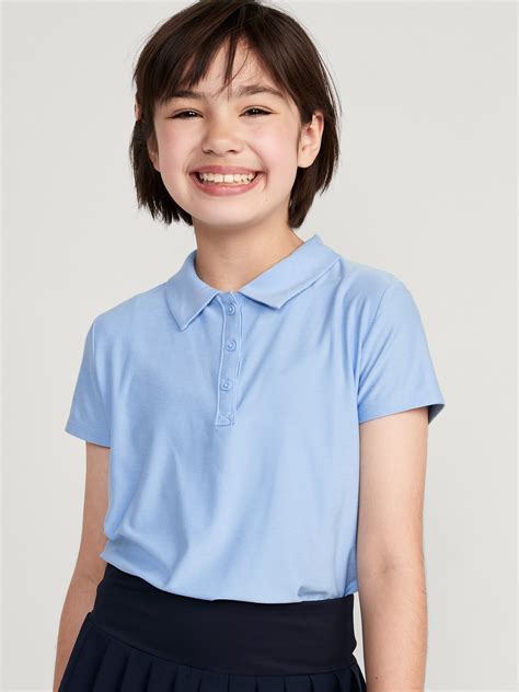 girls blue polo shirts school.